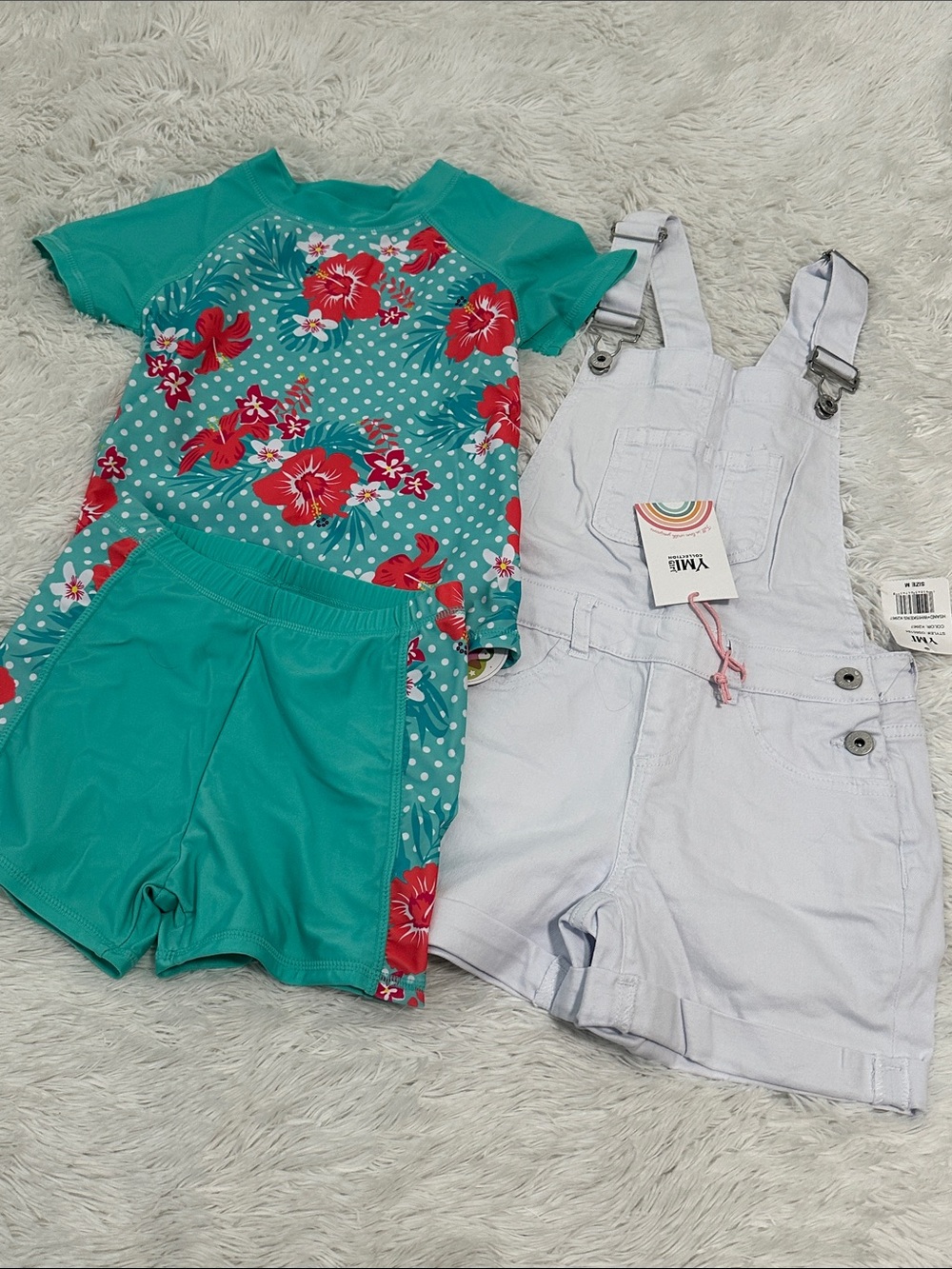 🐛 NWT YMI Overalls & Swimsuit Size 7/8